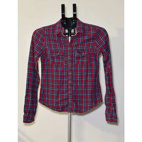 Abercrombie & Fitch Women's Plaid Flannel Long Sleeve Shirt, Size S - Picture 1 of 10